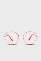 Pale pink and gold lined round sunglasses_1