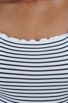 Ivory and black striped frill trim knit tank_7