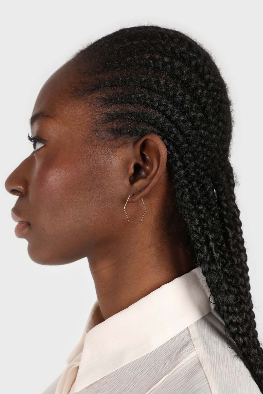 Gold large hexagon earrings_3