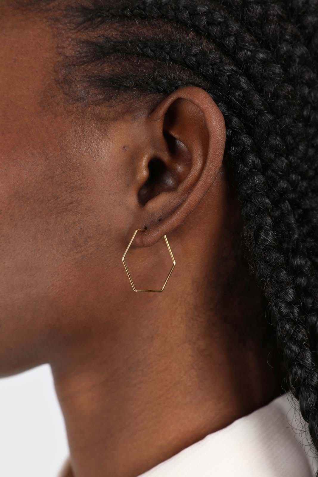 Gold large hexagon earrings_2