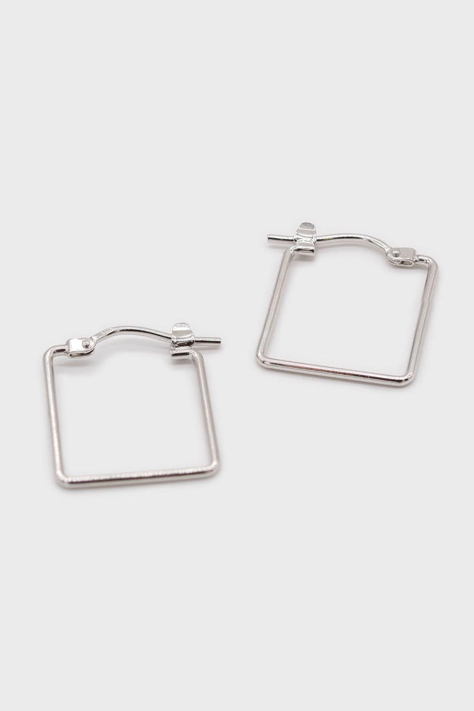 Silver small square earrings_1