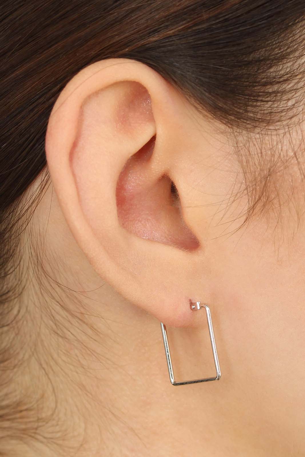 Silver small square earrings_2