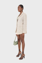 Pale khaki checked oversized linen blazer_6