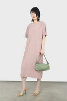 Dusty pink wrinkle tunic maxi dress_7