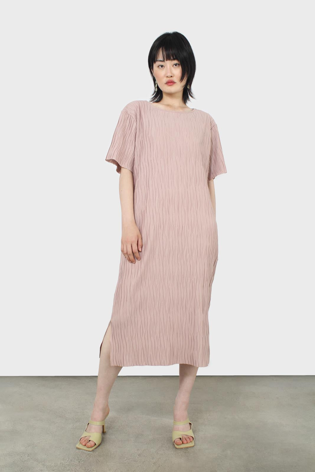 Dusty pink wrinkle tunic maxi dress_4