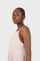 Pink tie back ribbed thin strap tank_6