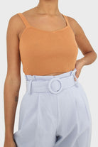 Pale blue circle belt wide fit trousers_8