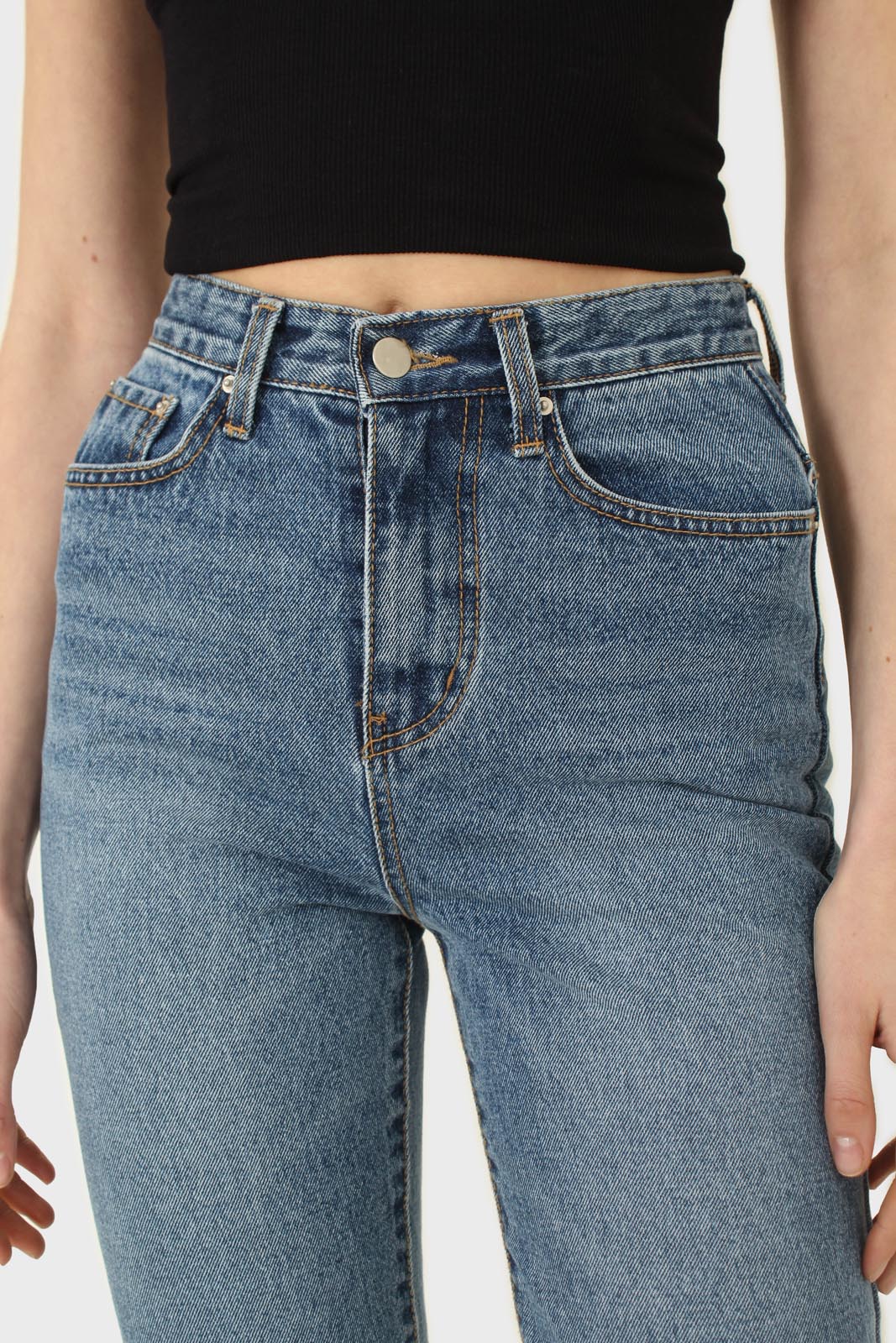 Mid blue slit boyfriend jeans - 770_5