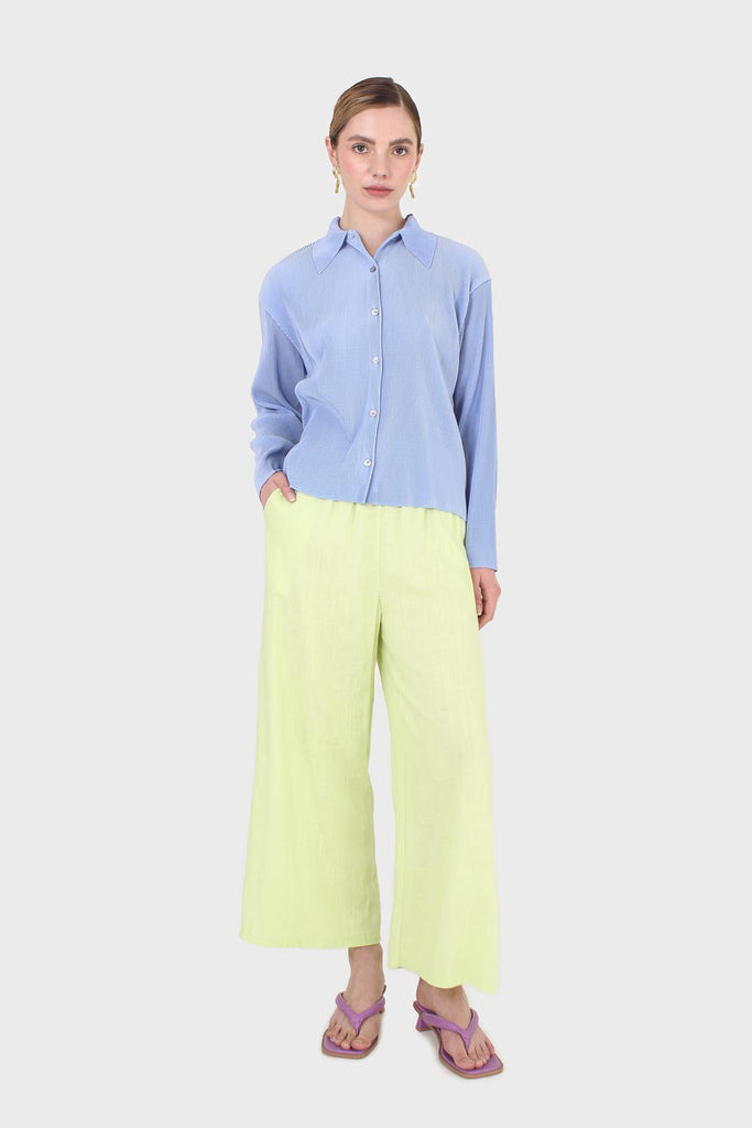 Neon green loose fit linen trousers_4