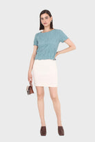 Ivory simple linen pencil skirt_4