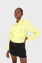 Neon yellow patch pocket cropped jacket_8