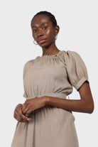 Brown off shoulder tie waist jumpsuit_12