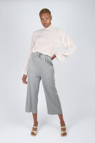 Khaki patch pocket loose fit trousers_1