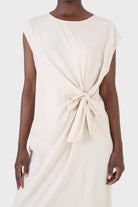 Cream tie front sleeveless maxi dress_3