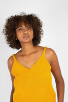 Mustard soft V-neck knit tank_3