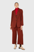 Dusty orange piping pocket oversized blazer_2