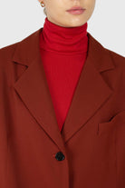 Dusty orange piping pocket oversized blazer_4