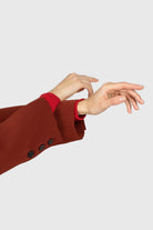 Dusty orange piping pocket oversized blazer_5