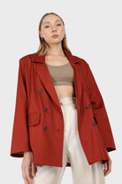 Burnt orange flap pocket silky blazer_2