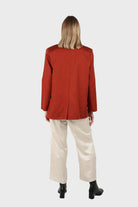 Burnt orange flap pocket silky blazer_3