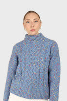 Blue rainbow fleck mock neck jumper_2