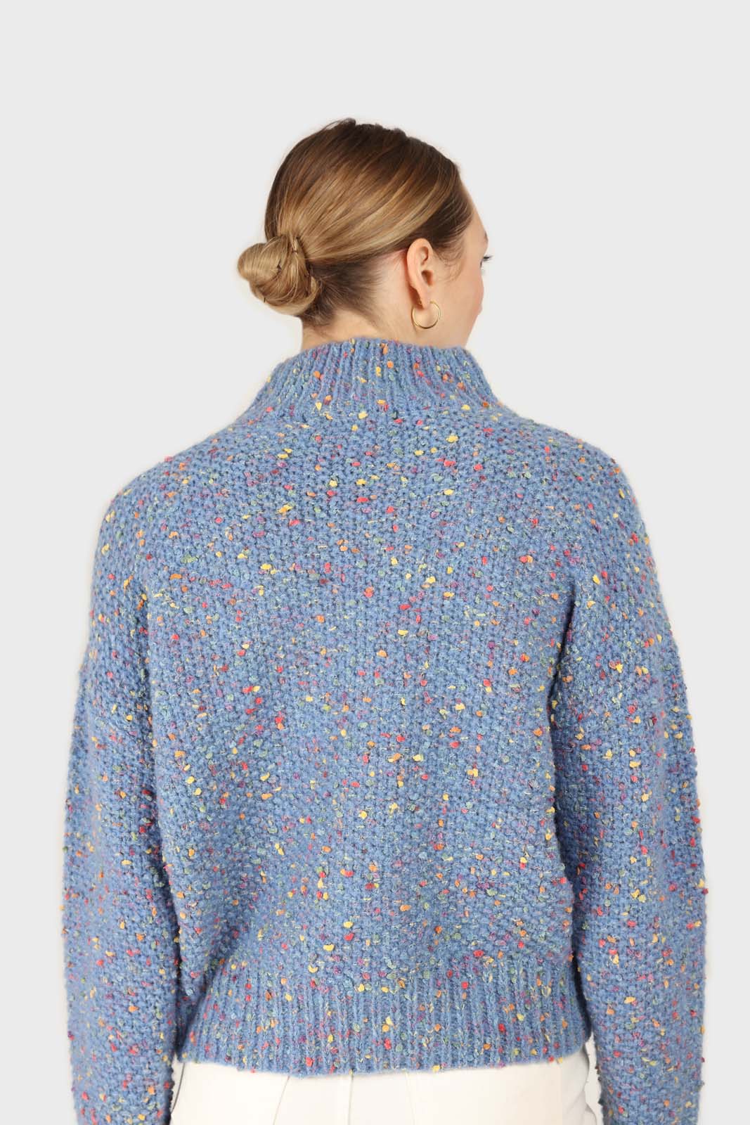 Blue rainbow fleck mock neck jumper_6
