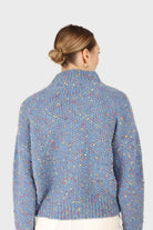 Blue rainbow fleck mock neck jumper_6