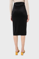 Black ribbed velvet pencil skirt_3