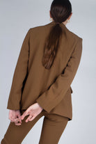 Mustard single breasted classic suit blazer_2