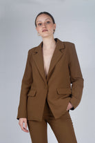 Mustard single breasted classic suit blazer_3