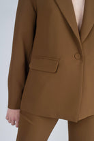 Mustard single breasted classic suit blazer_8
