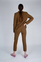 Mustard single breasted classic suit blazer_6