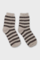 Oatmeal and brown striped angora socks_3