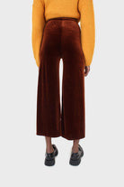 Brown velvet drawstring trousers_3