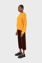 Brown velvet drawstring trousers_4