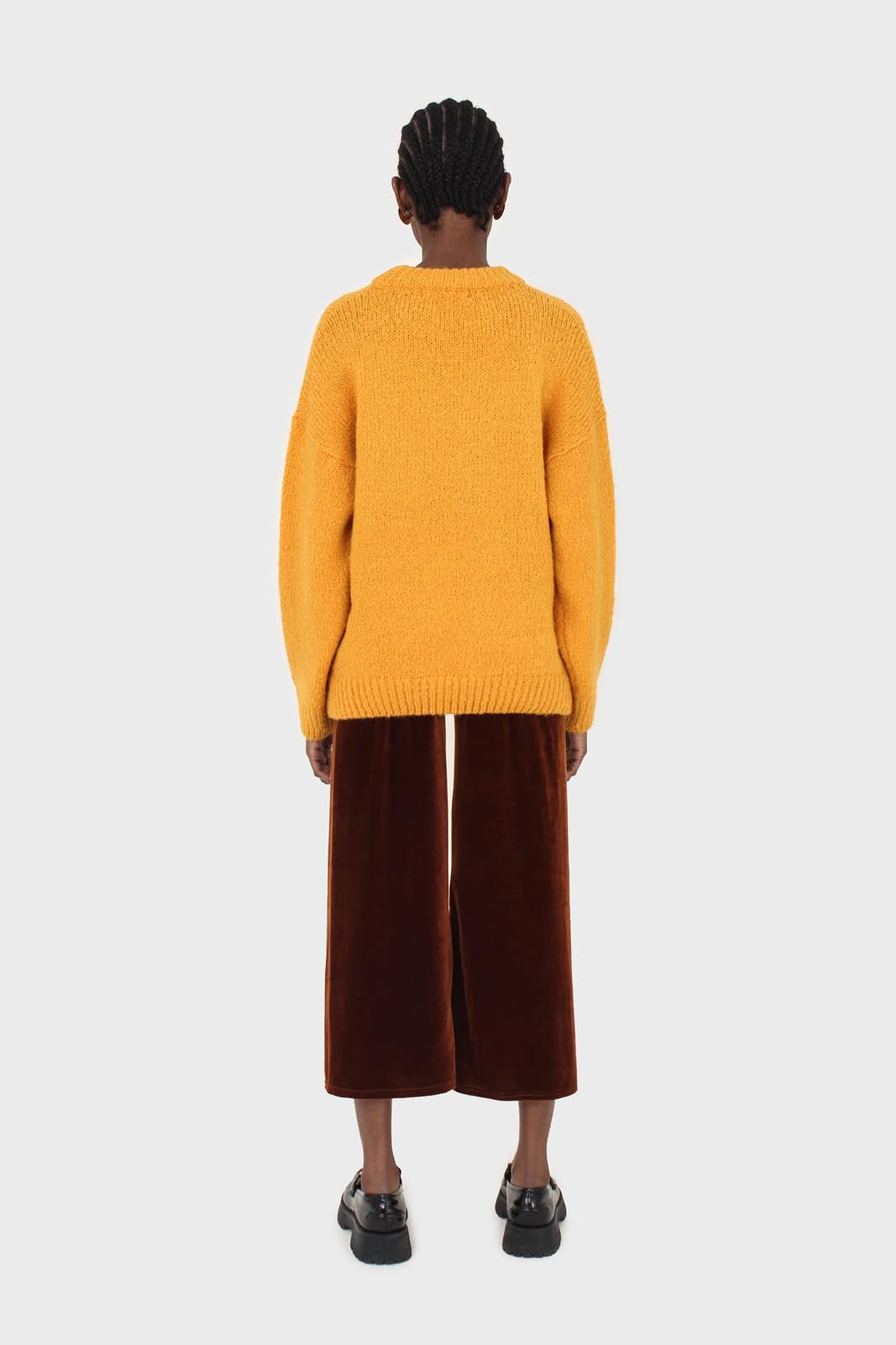 Brown velvet drawstring trousers_5