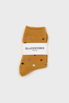 Yellow rainbow polka dots socks_3
