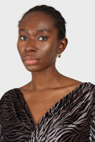 Grey and black zebra twist front off shoulder top_6