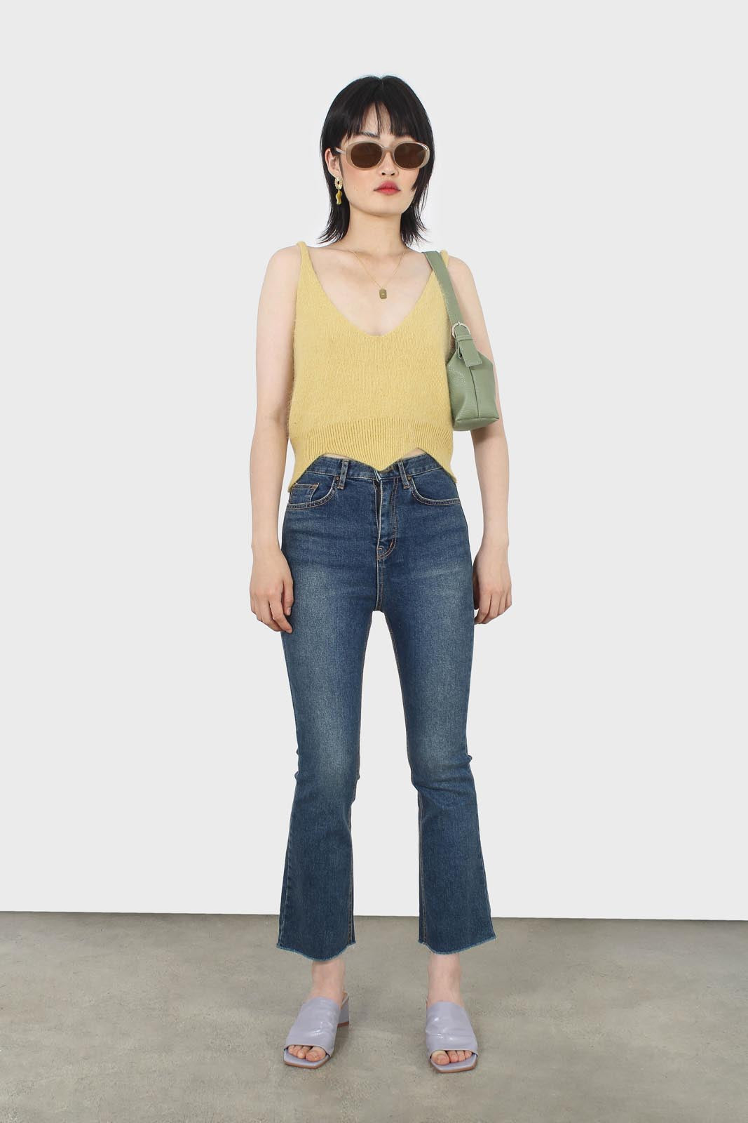 Washed blue boot cut jeans - 3262_2