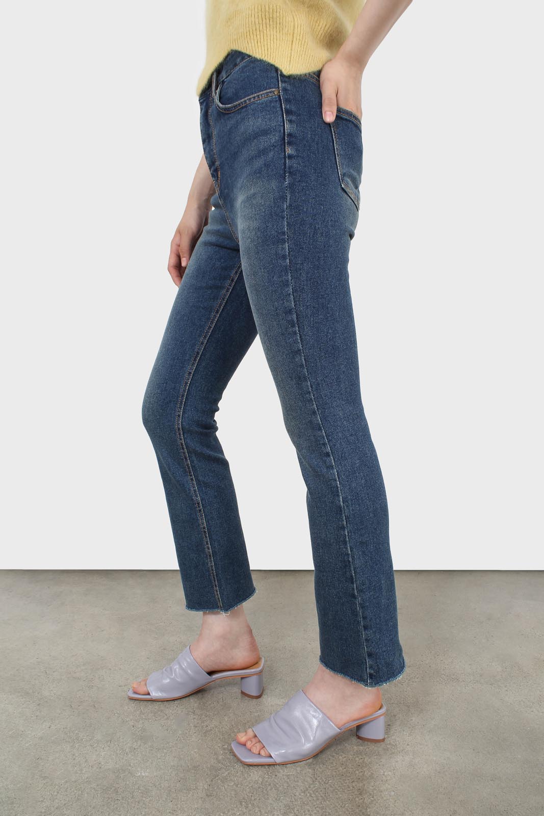 Washed blue boot cut jeans - 3262_4