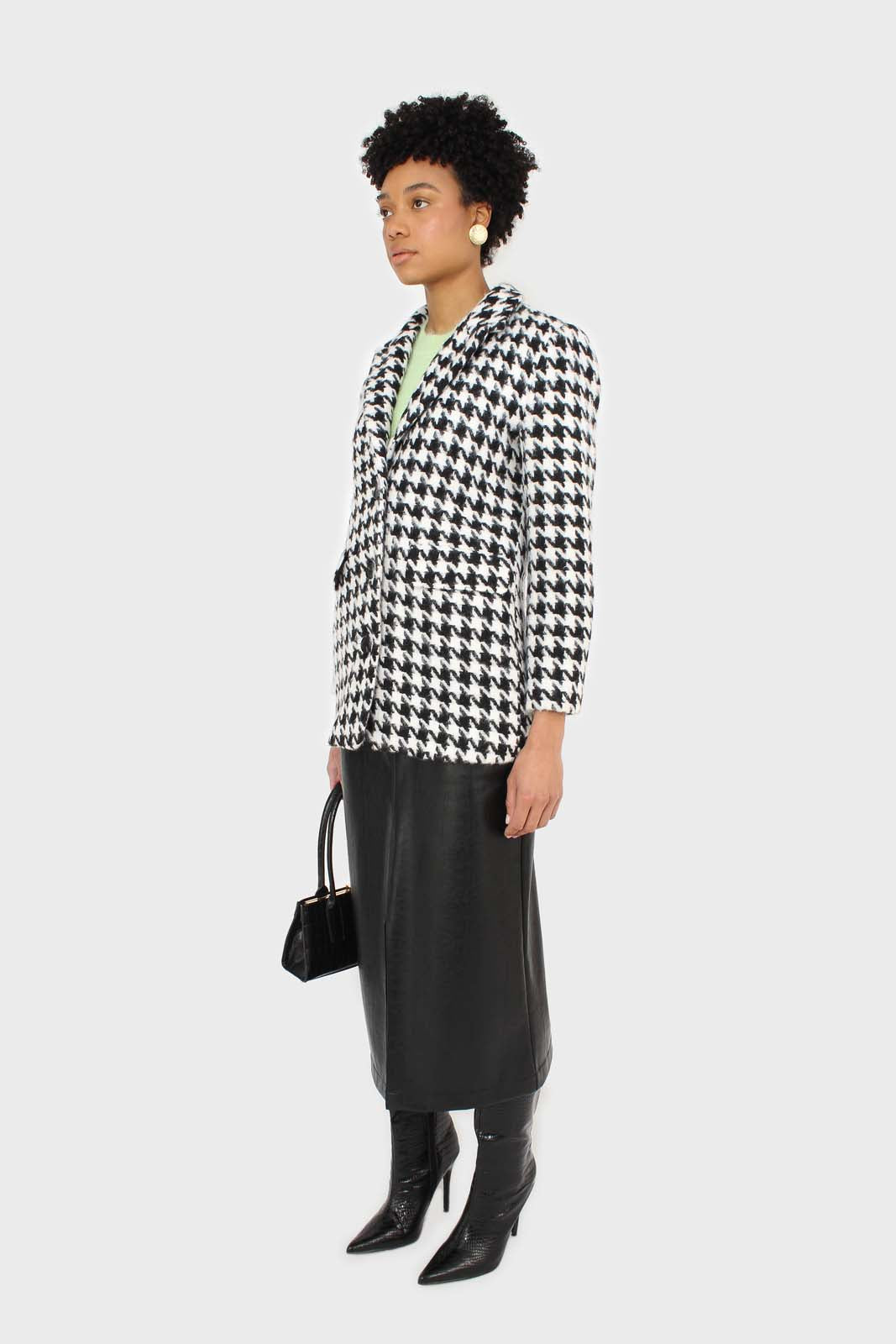 Black and white large houndstooth wool blazer_4