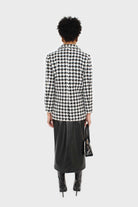 Black and white large houndstooth wool blazer_5