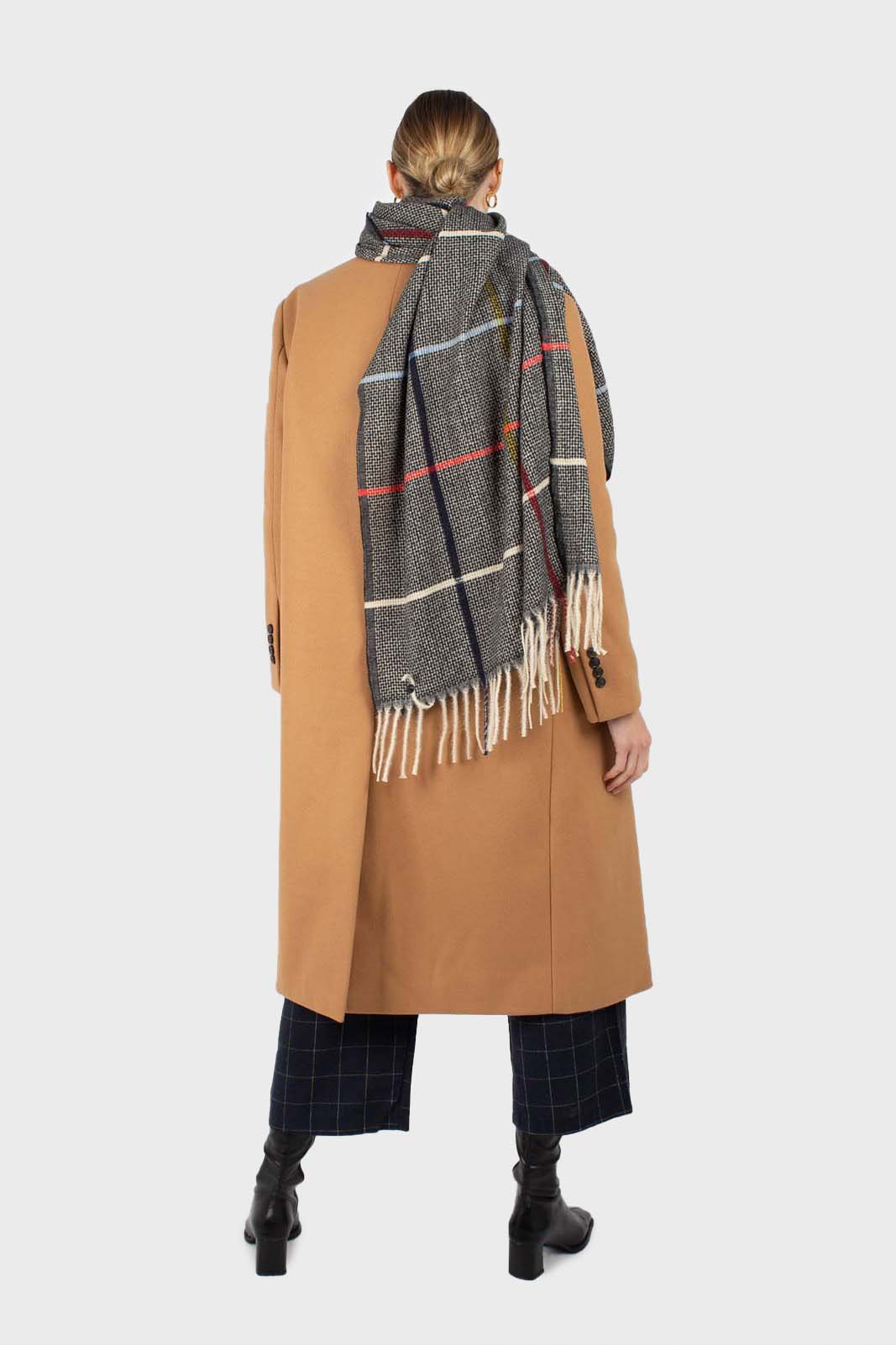 Camel double breasted wool belted long coat_2