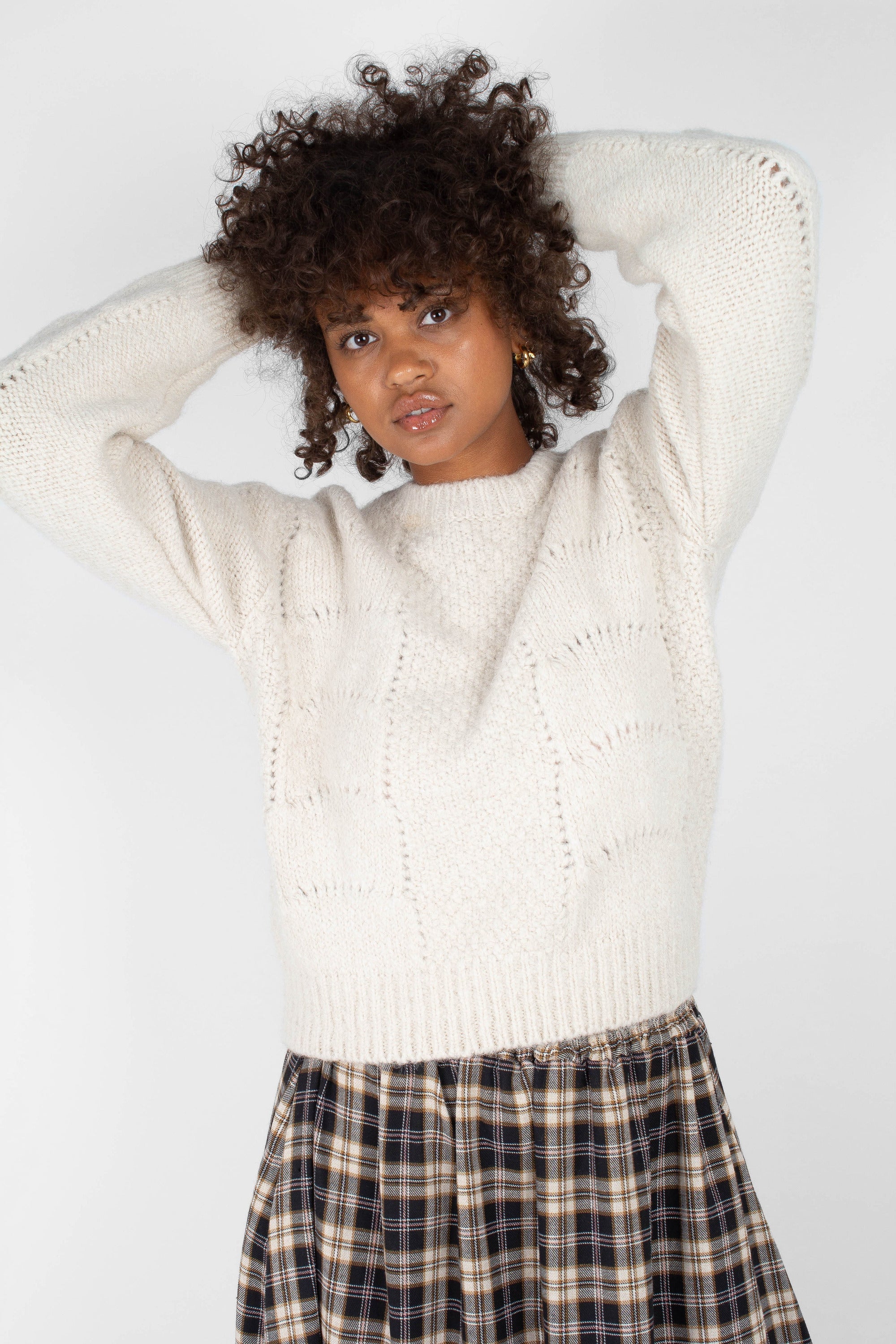 Ivory textured alpaca soft jumper_4