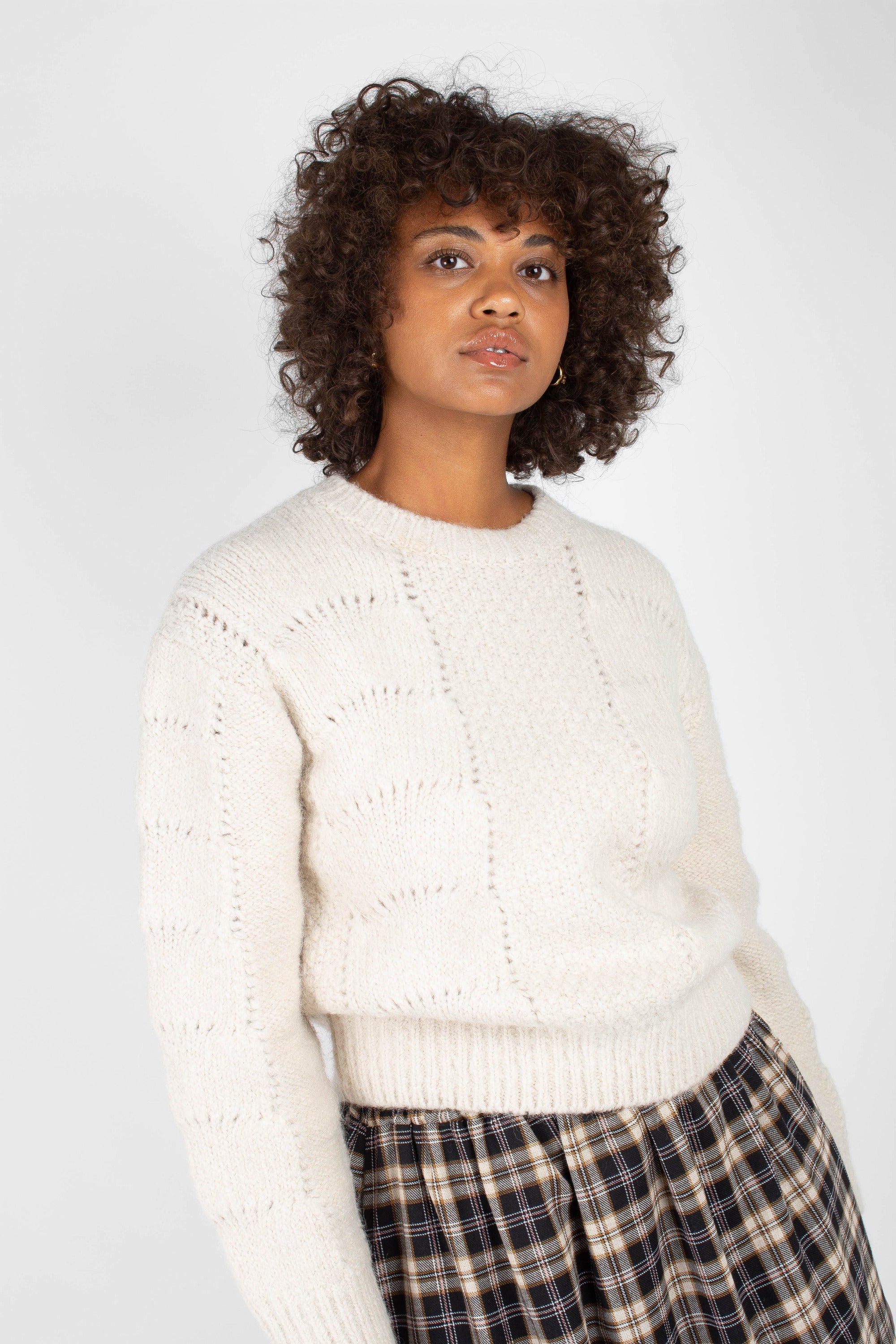 Ivory textured alpaca soft jumper_5