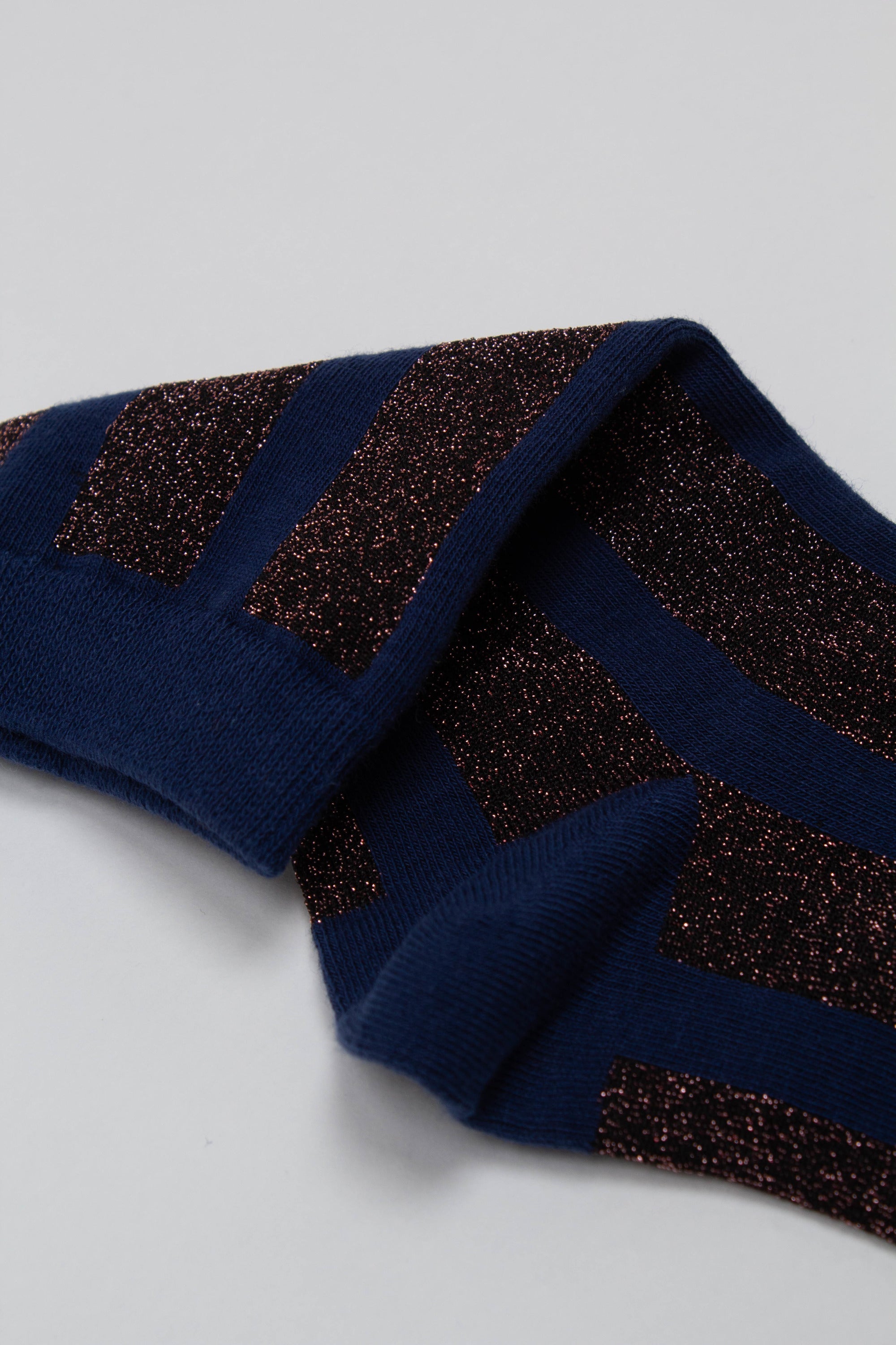 Blue and pink glitter vertical striped socks_7