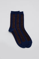 Blue and pink glitter vertical striped socks_8