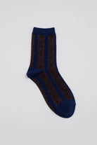 Blue and pink glitter vertical striped socks_9