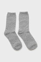 Light grey smooth wool long socks_3