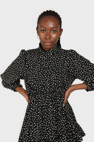 Black and ivory dot print maxi dress_3